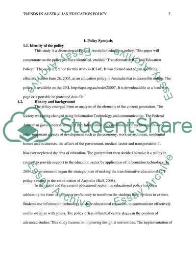 Identity of Education Policy