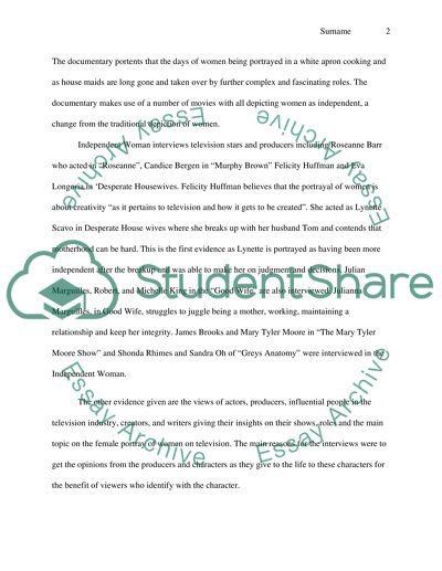 Gender Representation in the Mass Media