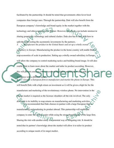 International ManagementCase Study and Set the strategies