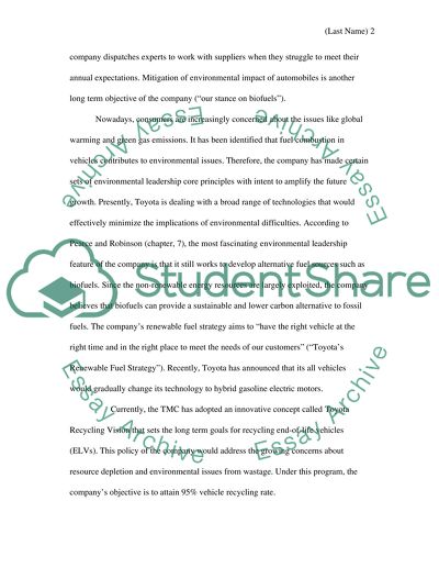 Long-Term Objectives of Toyota