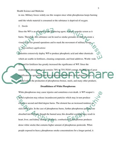 White phosphorus. Case study