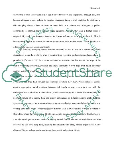 Will students benefit from studying abroad Essay