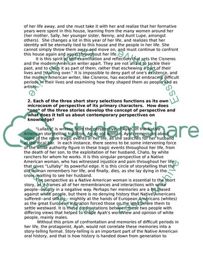 Three short answers about American Literature