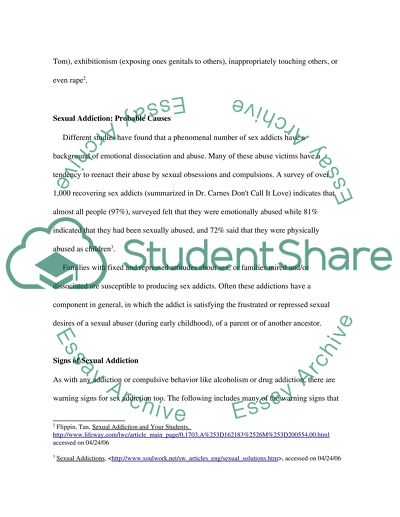 Sex Addiction among Teenagers