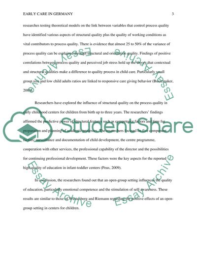 Early care in germany