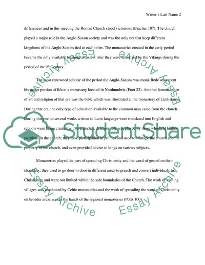 Christianity During the Anglo-Saxon Era