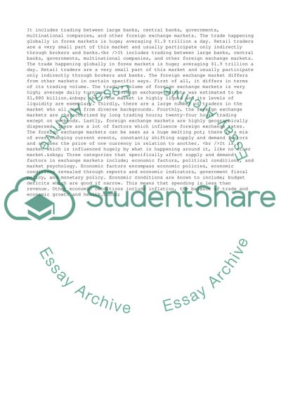 Foreign Exchange Markets