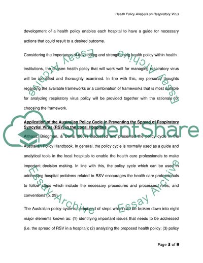 Health Policy Analysis on Respiratory Virus