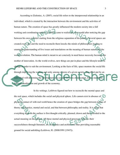 Construction of Space in Unfolding of Social Life