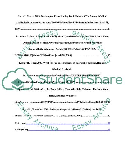 Bank Failure, Bankruptcies of American Companies, Inability to Get Loans