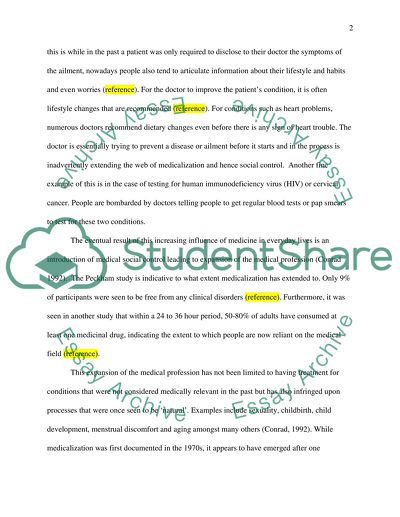 Medicalization as social control