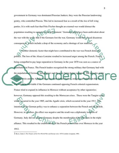 The causes of world war I