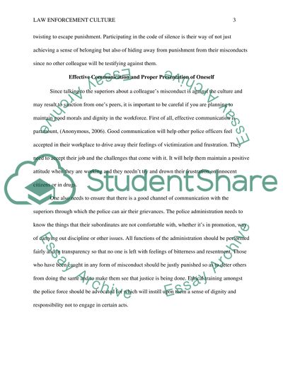 Law Enforcement Culture