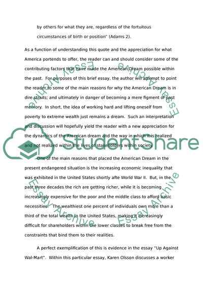 The Ailing American Dream