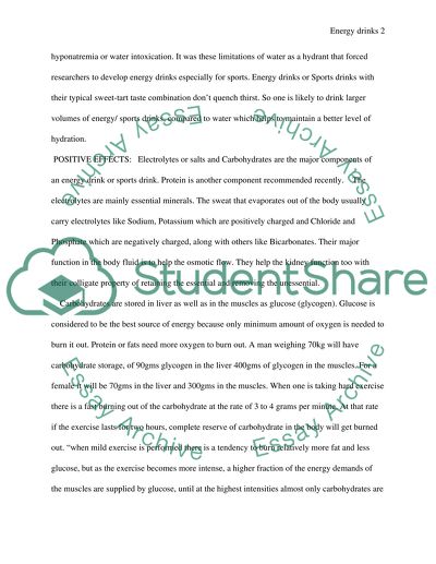 Energy drinks effect