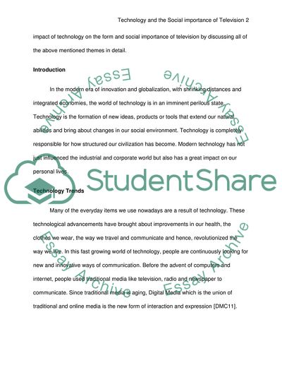 The Form and Social Importance of Television