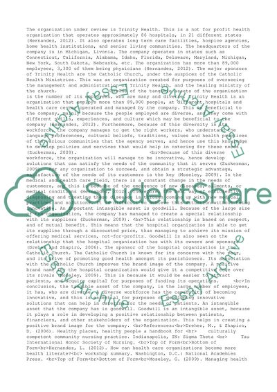 Analysis of an organization