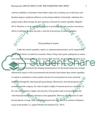 MKT302 Mod 5 Case: The Marketing Mix: Price