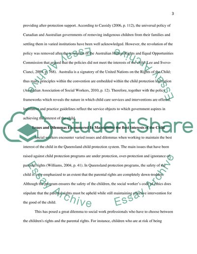 Child Protection in Queensland Australia