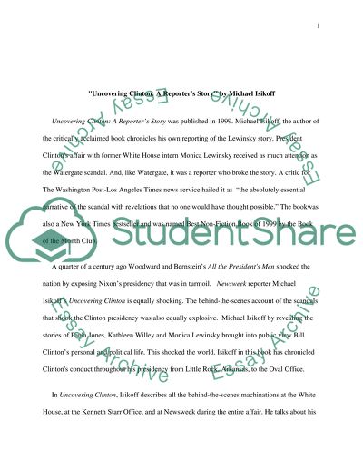 Analysis of Uncovering Clinton: A Reporters Story Book by Michael Isikoff