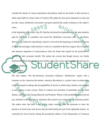 An Analytical Evaluation of Gary Nashs Race and Revolution