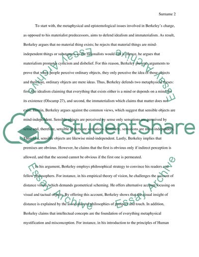 Berkeleys Contention on Unnecessary Abstractions in Philosophy