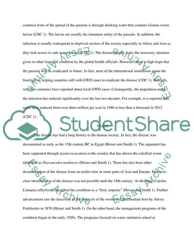 Human Eukaryotic Pathogenic Disease: Dracunculiasis