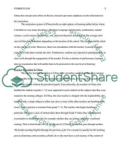 Country differences in curriculum designs (something like that )