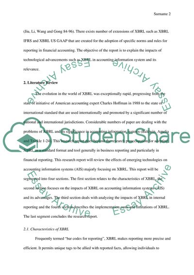 Extensible Business Reporting Language Technology in Accounting Information System