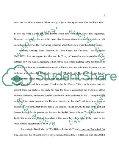 Treaty of Versaille and World War II