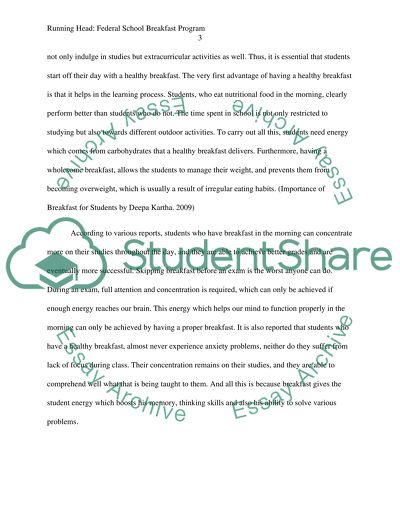 Federal School Breakfast Program