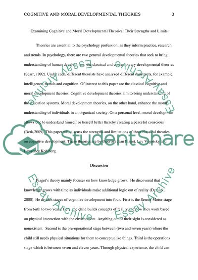 Cognitive and Moral Developmental Theories