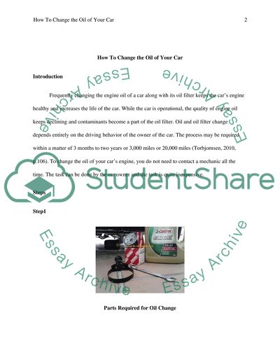 Instruction Set of How to Change the Oil of the Car