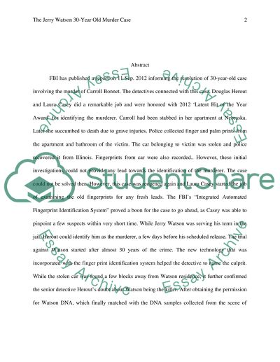 The Jerry Watson 30 year old murder case