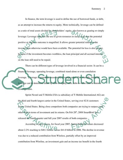 Summary for Data Comparison of Sprint and TMobil