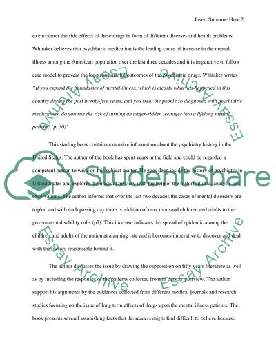 Analysis of Anatomy of an Epidemic by Robert Whitaker