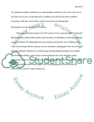 The Role of Photography in the Art of the Early 20th Century