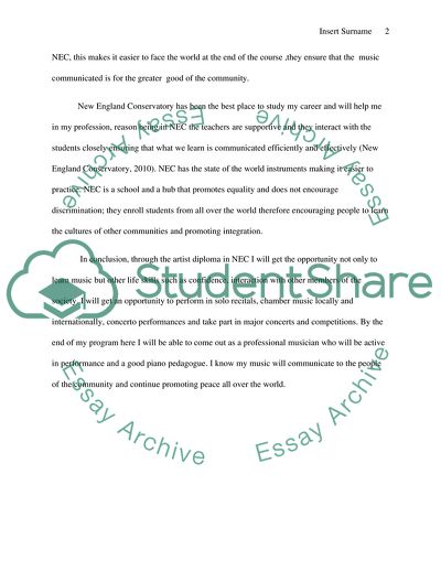 The Role of New England Conservatory in Achieving Career Vision