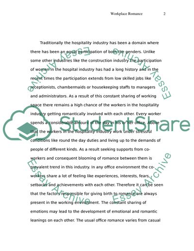 Workplace Romance in the Hospitality Industry