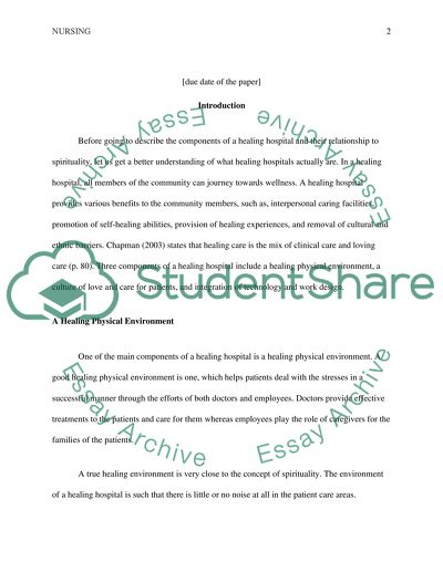 Healing Hospital: A Daring Paradigm