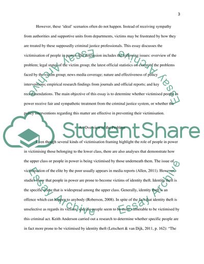 Victimisation of People in Power: The Victim Group Most Vulnerable to Identity Theft