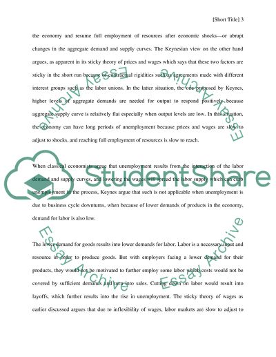 Viewpoints of Classical and Keynesian Economists