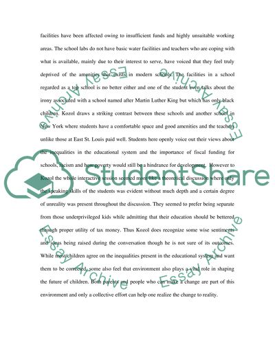 Savage Inequalities in American Schools