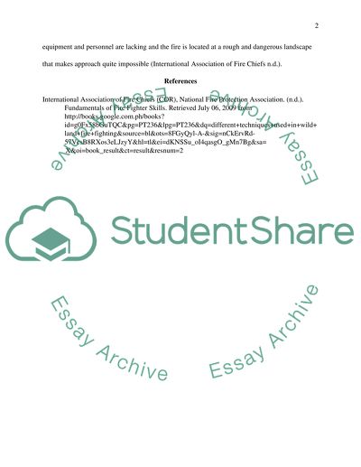 Wild Land Fire Fighting Techniques