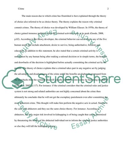 Investigating Organized Criminal Activity: The Choice Theory