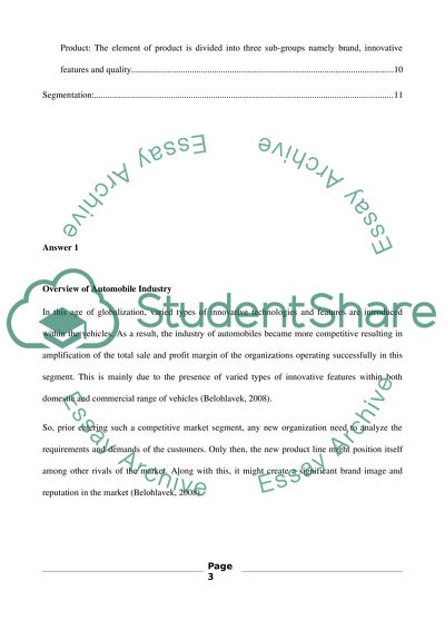 International marketing (Automobile Industry)