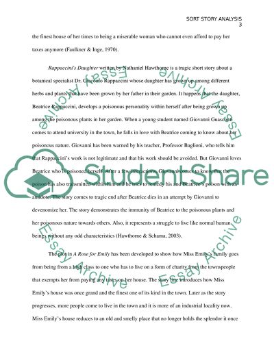 A Rose for Emily and Rappaccinis Daughter