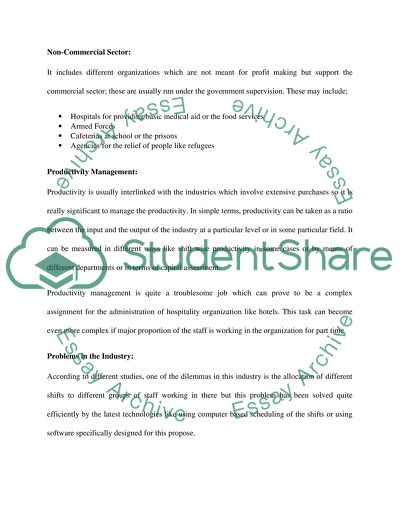 Hospitality service and facilities management