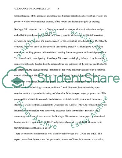 US GAAP and IFRS Comparison