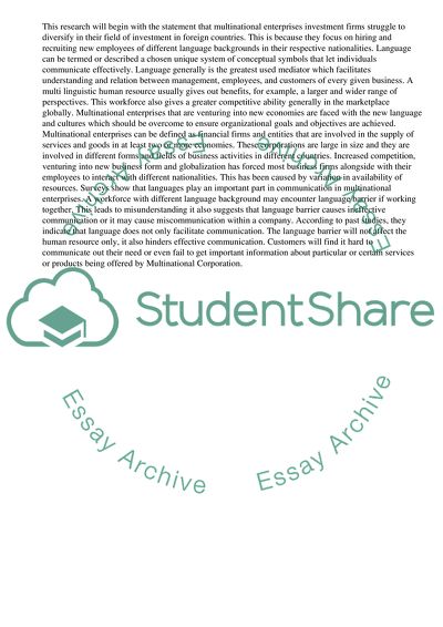 Effects of Language Difference on Subsidiary Performance